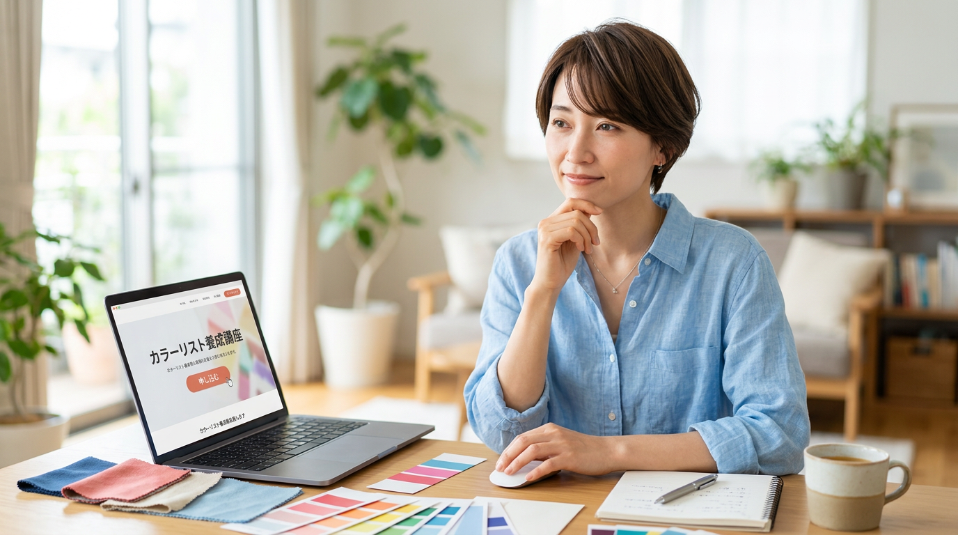 カラー診断を学びたい女性のイメージ